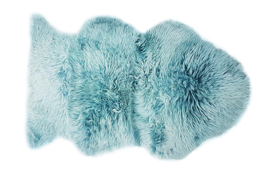 Long Wool Sheepskin Rug teal