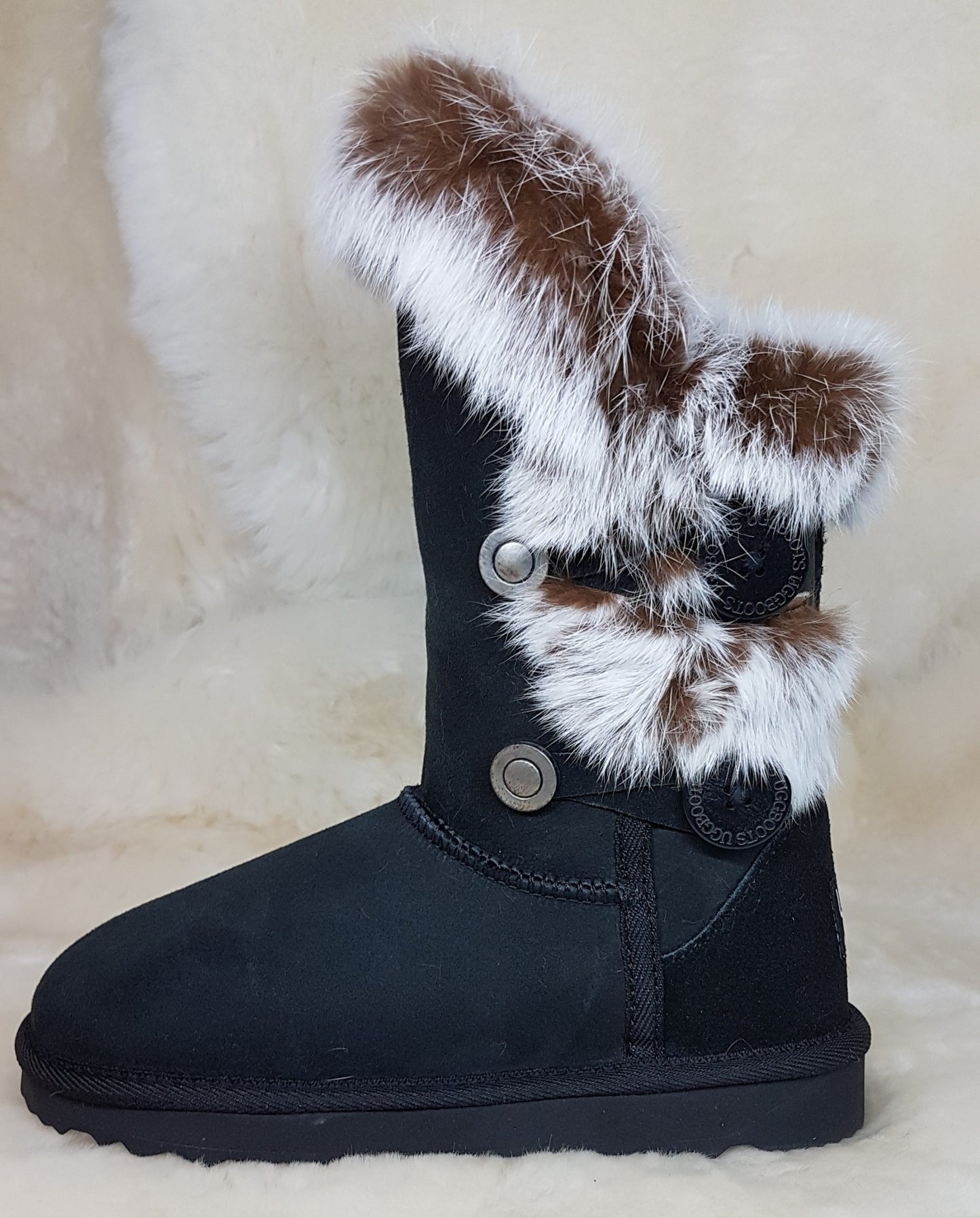 Rabbit Fur Ugg Boot black