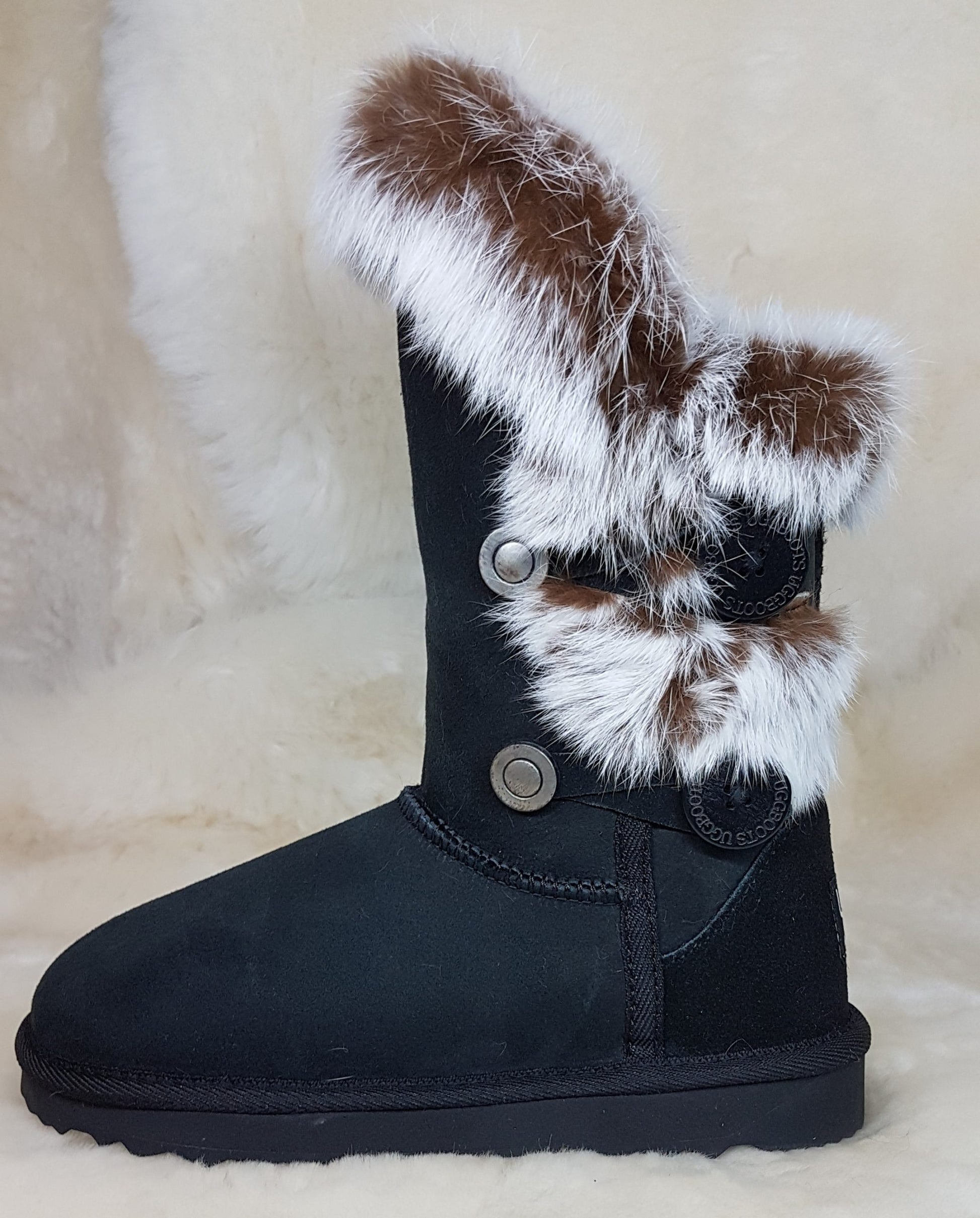Rabbit Fur Ugg Boot black