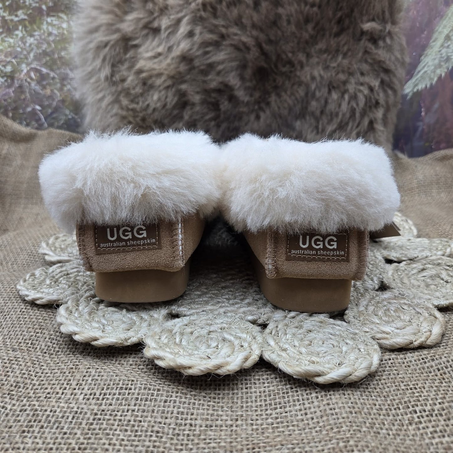UGG Sheepskin Moccasin chestnut back