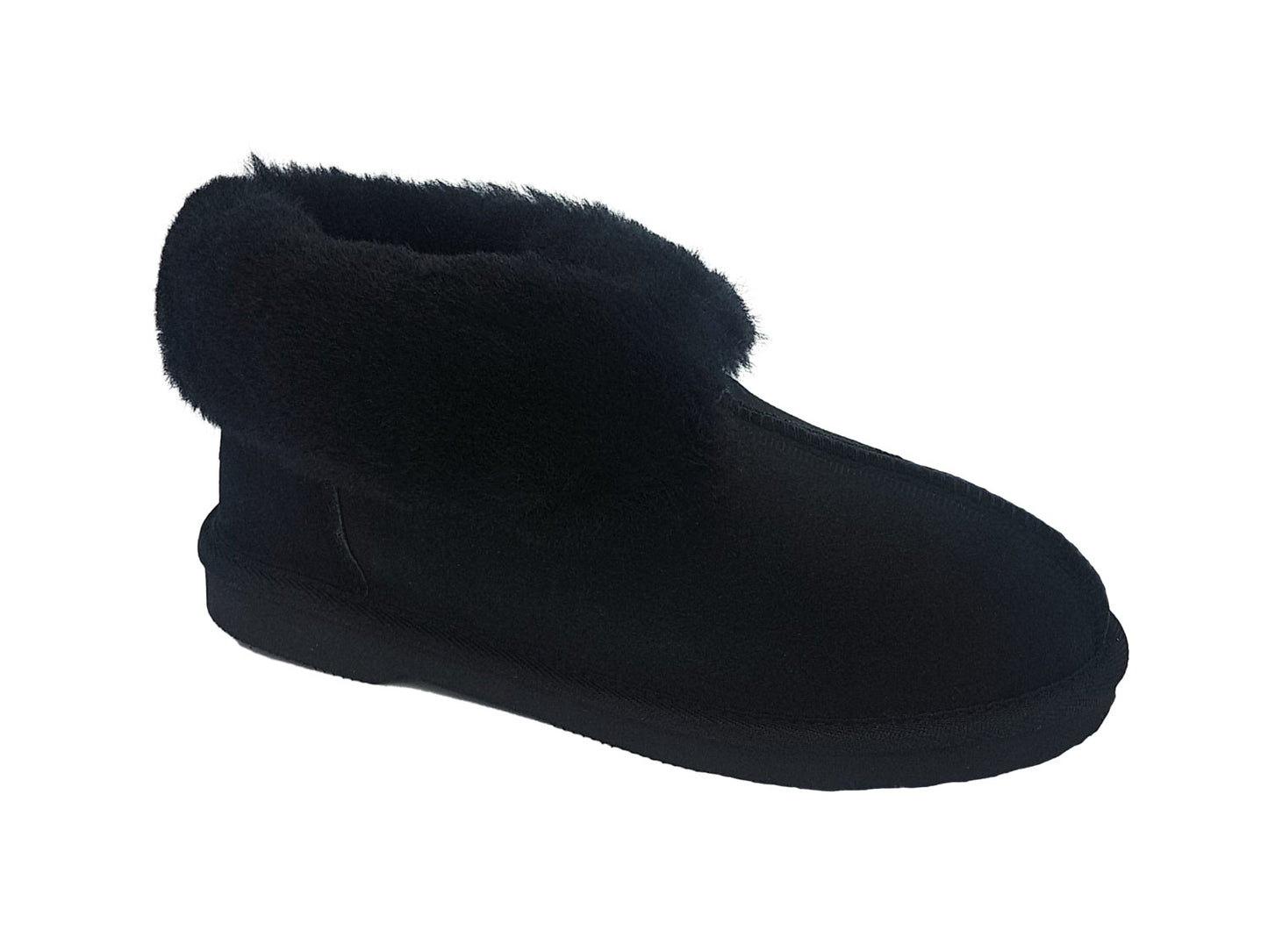 Ugg Sheepskin Slipper black rolled