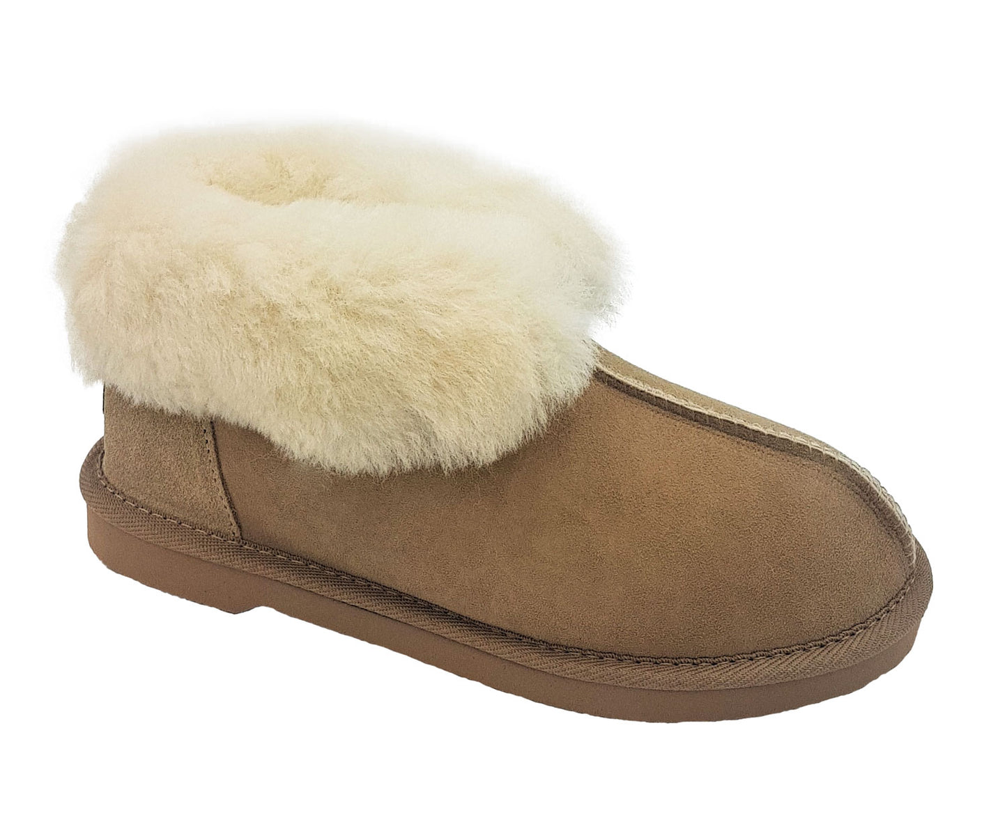 Ugg Sheepskin Slipper chestnut rolled