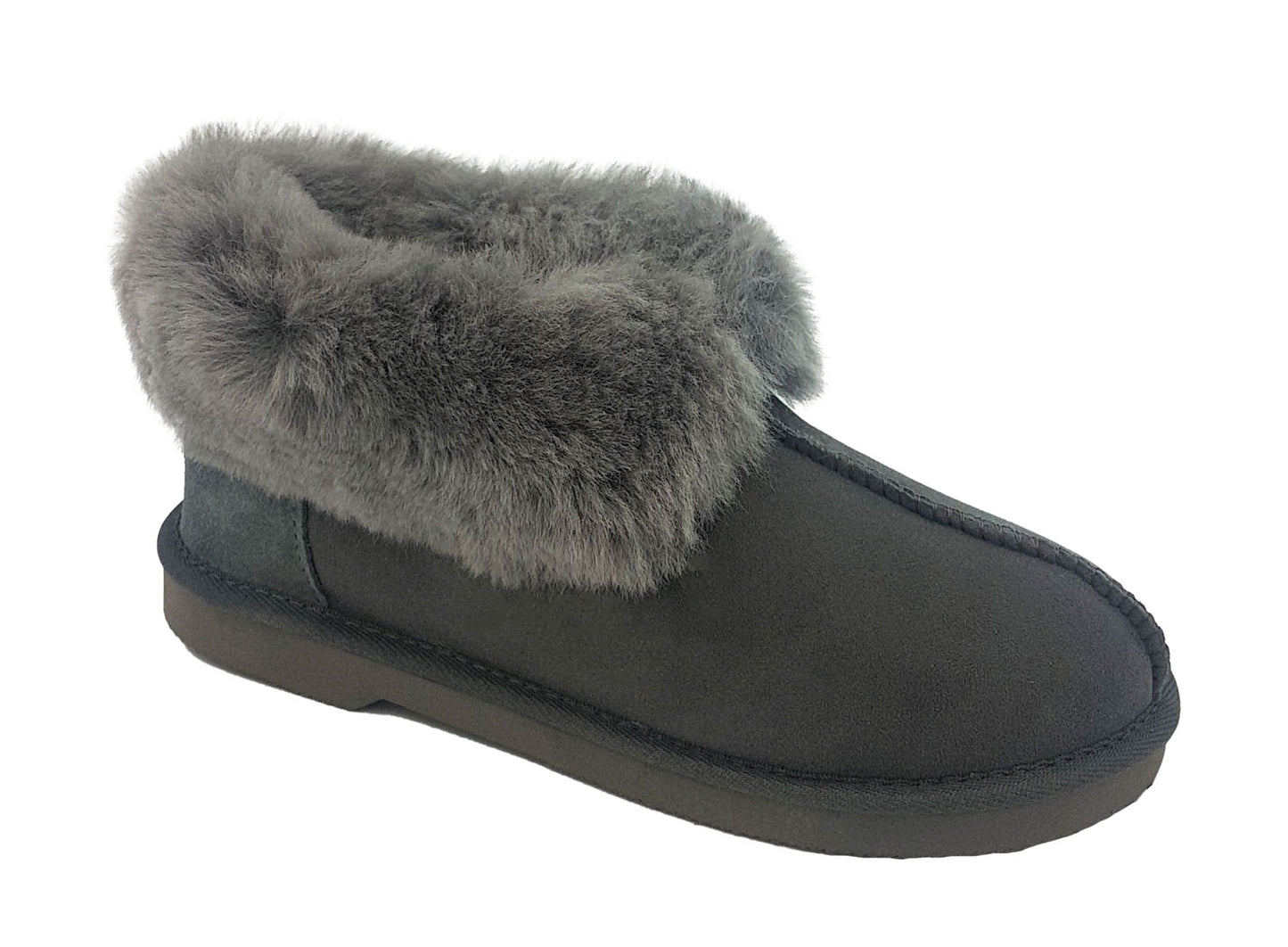 Ugg Sheepskin Slipper grey rolled