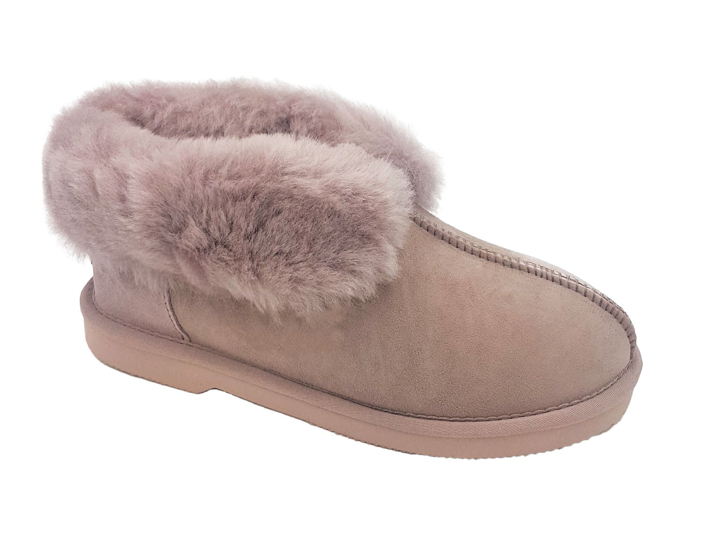 Ugg Sheepskin Slipper pink rolled